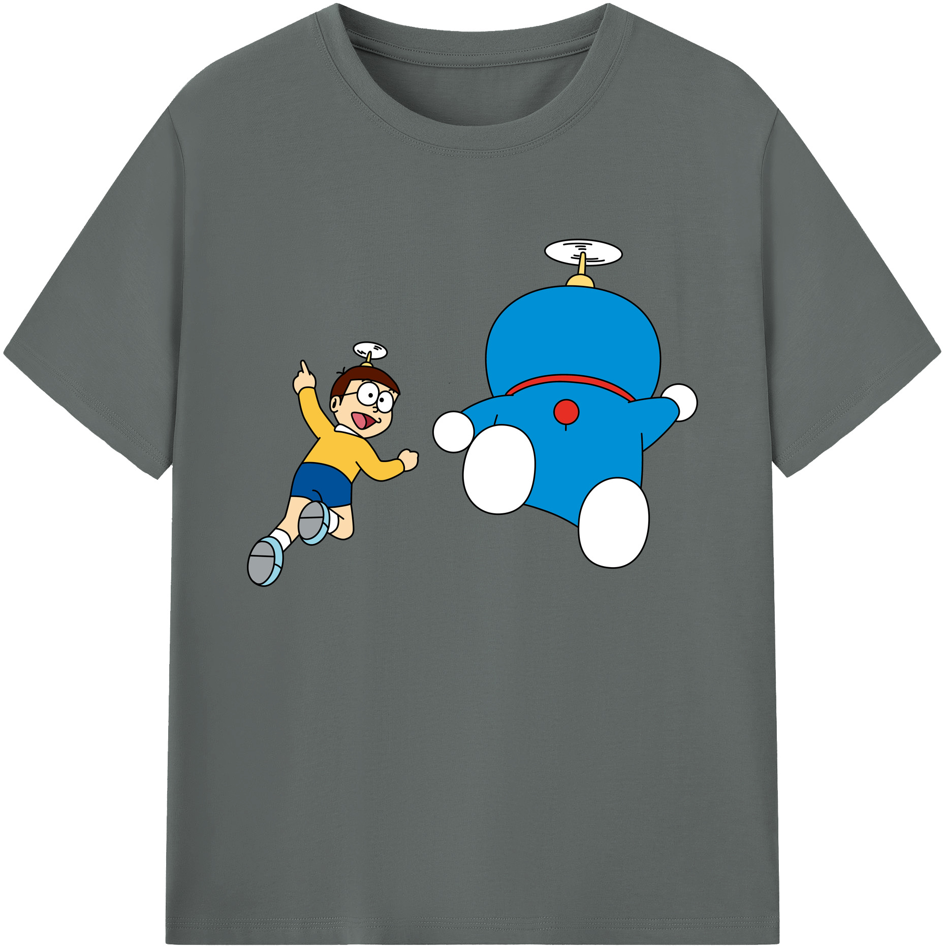 （画像用） ドラえもん 野比 のび太 Doraemon Nobita Nobi 綿100％ メンズ半袖Tシャツ｜肌触りやわらか＆通気性